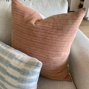 22x22 Rose Rust Stripe Pillow Cover